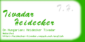 tivadar heidecker business card